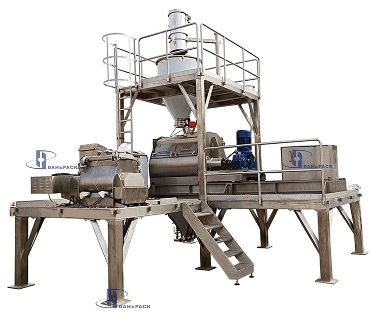 Grain Powder Blender With Ribbon Mixer And Filling